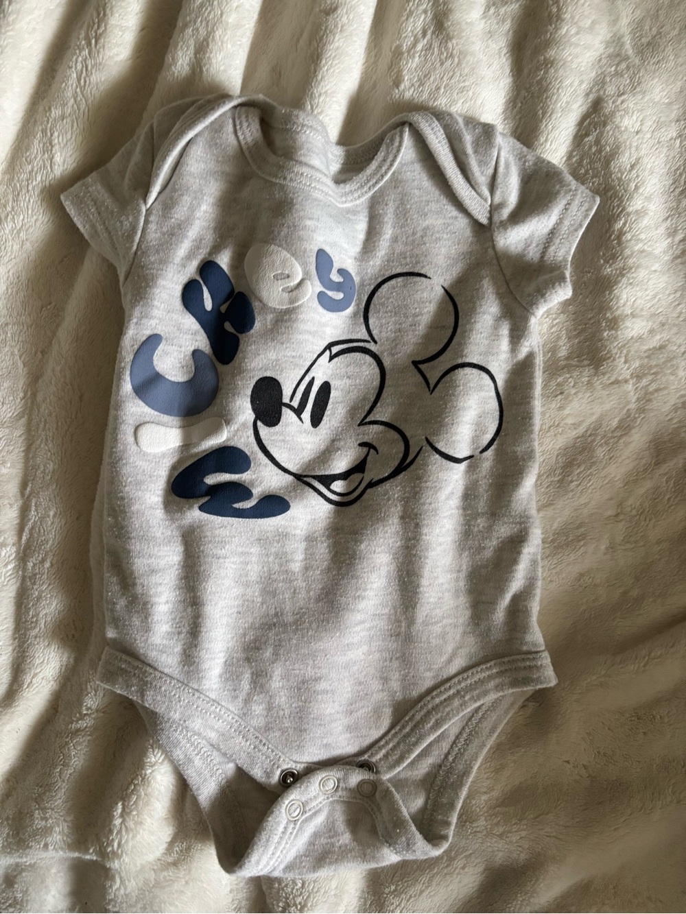 Disney Gray and Blue Mickey Mouse Short-Sleeve One-Piece